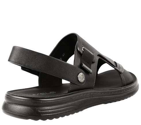 Sandale casual, barbati, MELS Y3502, negru, piele naturala